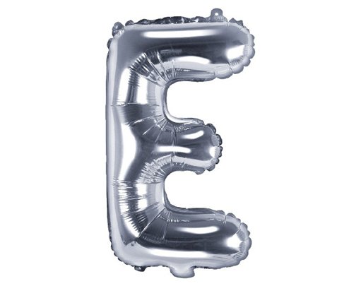 35CM SILVER LETTER E AIR FILL FOIL