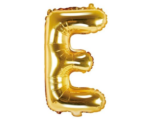 35CM GOLD LETTER E AIR FILL FOIL