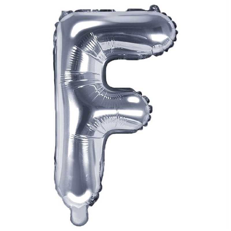 35CM SILVER LETTER F AIR FILL FOIL