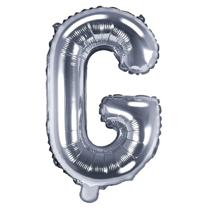 35CM SILVER LETTER G AIR FILL FOIL
