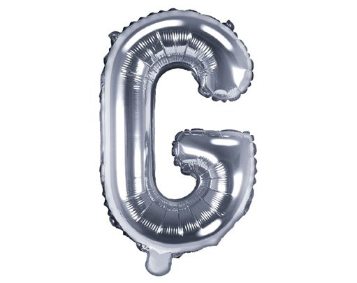 35CM SILVER LETTER G AIR FILL FOIL