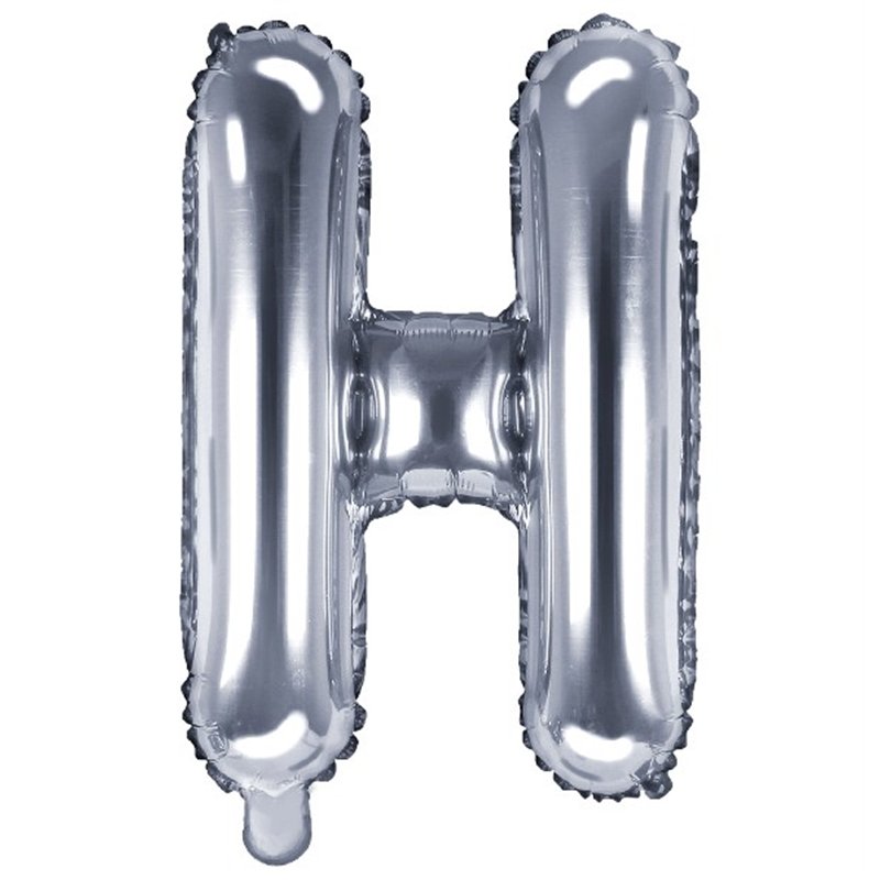 35CM SILVER LETTER H AIR FILL FOIL