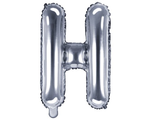 35CM SILVER LETTER H AIR FILL FOIL
