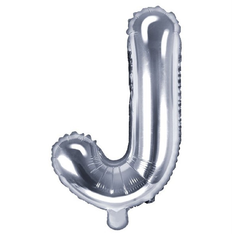 35CM SILVER LETTER J AIR FILL FOIL