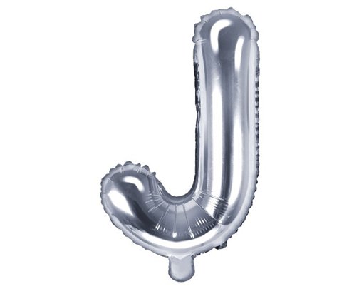 35CM SILVER LETTER J AIR FILL FOIL