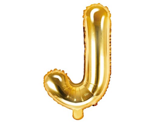 35CM GOLD LETTER J AIR FILL FOIL
