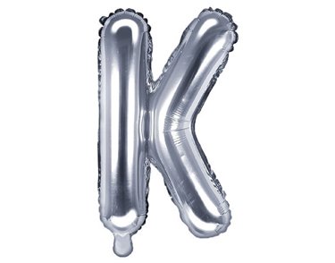 35CM SILVER LETTER K AIR FILL FOIL LETTER