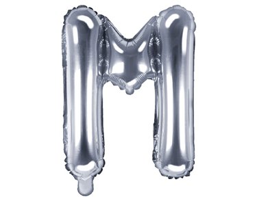 35CM SILVER LETTER M AIR FILL FOIL
