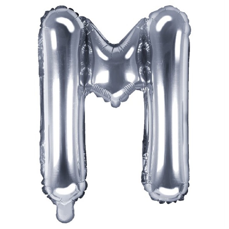 35CM SILVER LETTER M AIR FILL FOIL