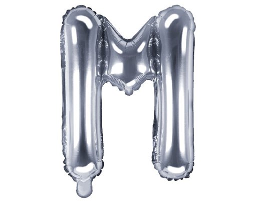 35CM SILVER LETTER M AIR FILL FOIL