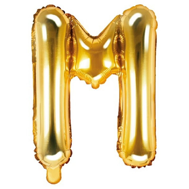 35CM GOLD LETTER M AIR FILL FOIL