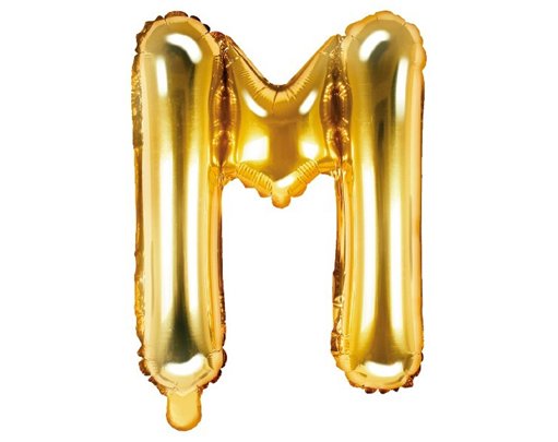 35CM GOLD LETTER M AIR FILL FOIL