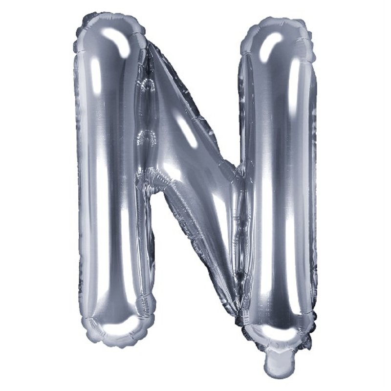 35CM SILVER LETTER N AIR FILL FOIL