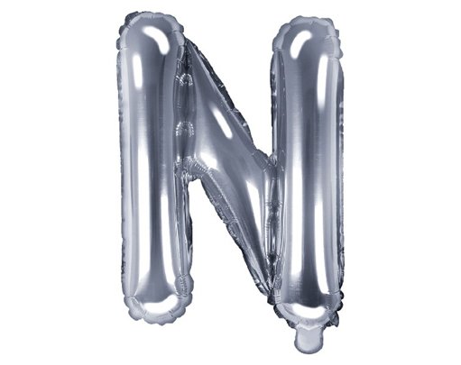 35CM SILVER LETTER N AIR FILL FOIL