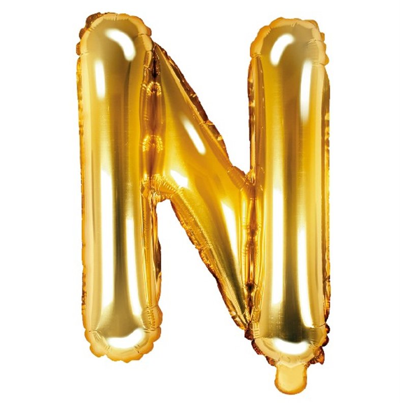 35CM GOLD LETTER N AIR FILL FOIL