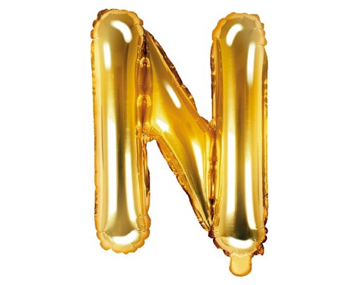 35CM GOLD LETTER N AIR FILL FOIL