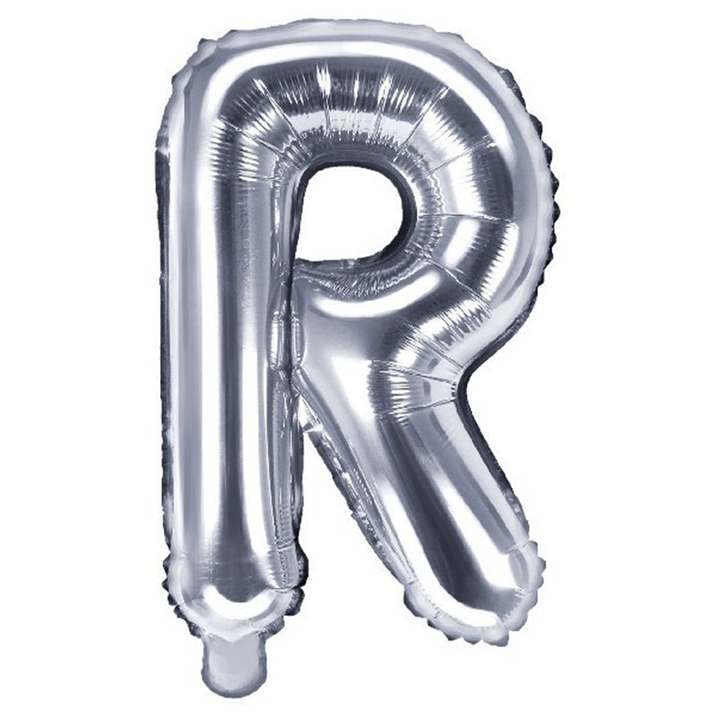 35CM SILVER LETTER R AIR FILL FOIL