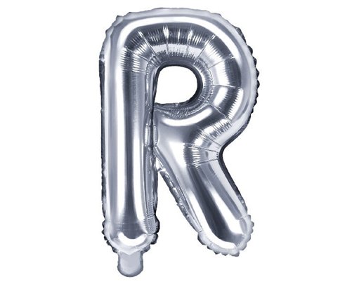 35CM SILVER LETTER R AIR FILL FOIL