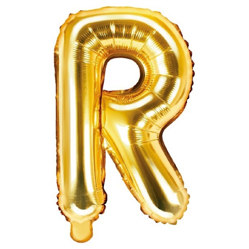 35CM GOLD LETTER R AIR FILL FOIL