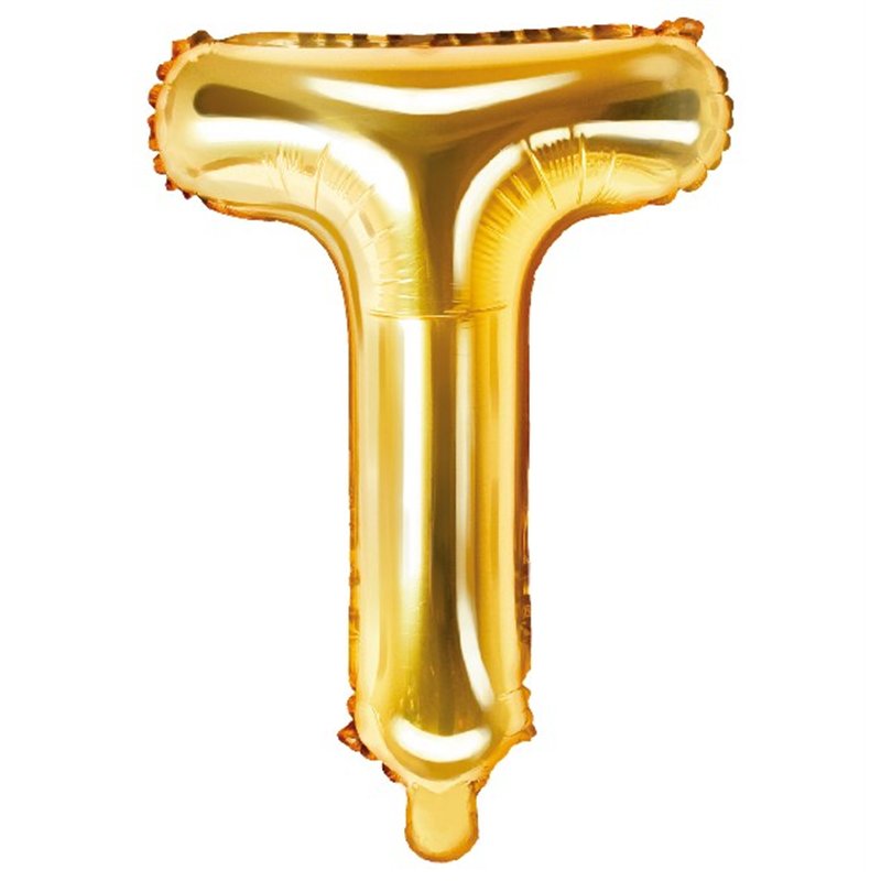 35CM GOLD LETTER T AIR FILL FOIL