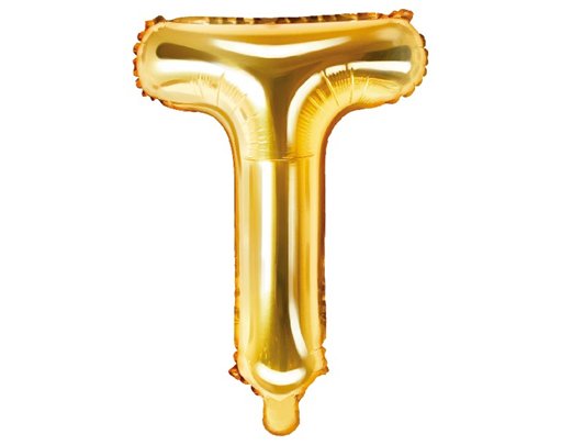 35CM GOLD LETTER T AIR FILL FOIL