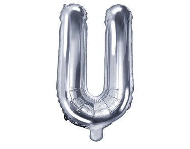 35CM SILVER LETTER U AIR FILL FOIL