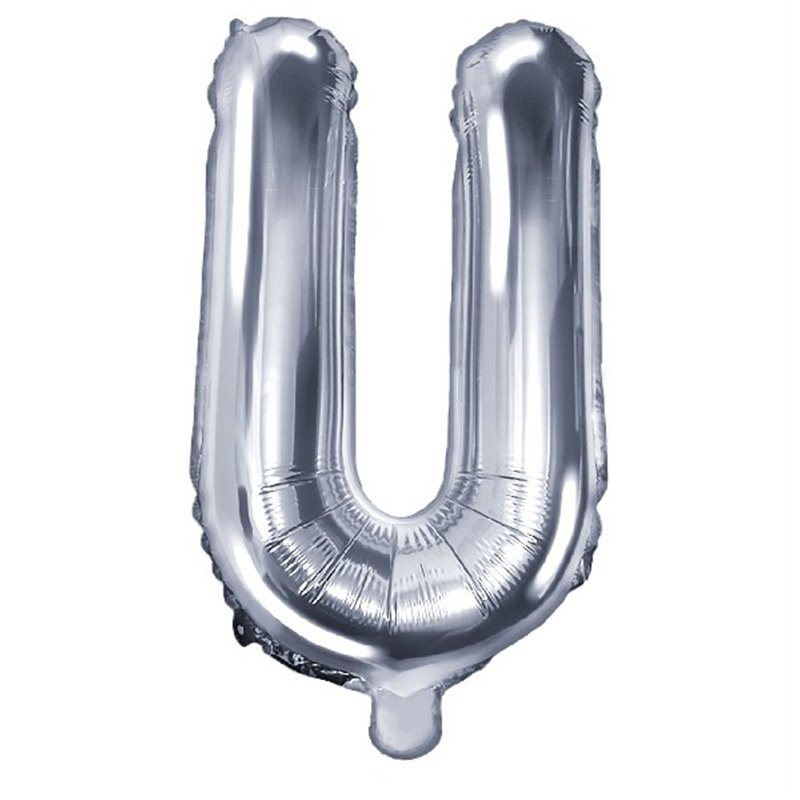 35CM SILVER LETTER U AIR FILL FOIL