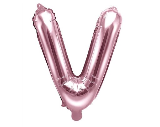 35CM ROSE GOLD LETTER V AIR FILL FOIL