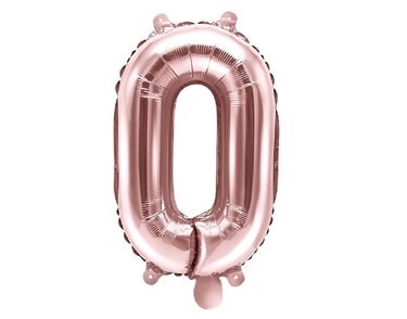 35CM ROSE GOLD NUMBER 0 AIR FILL FOIL