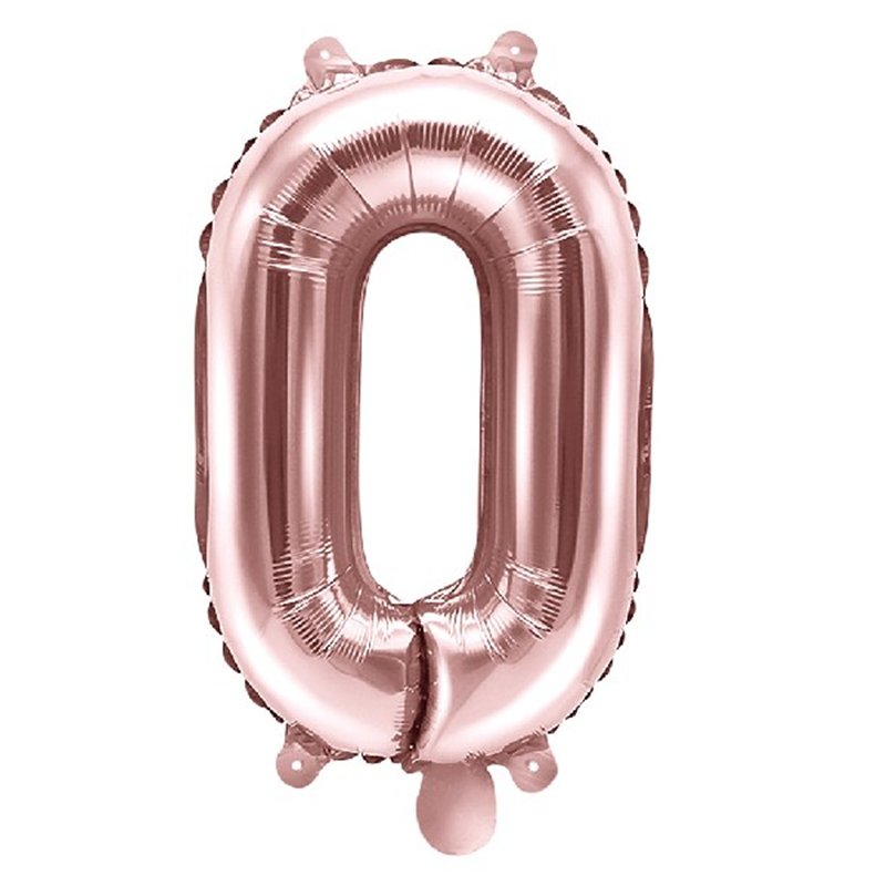 35CM ROSE GOLD NUMBER 0 AIR FILL FOIL