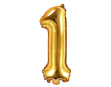 35CM GOLD NUMBER 1 AIR FILL FOIL