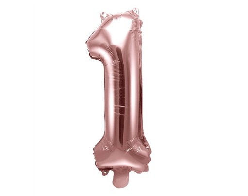 35CM ROSE GOLD NUMBER 1 AIR FILL FOIL