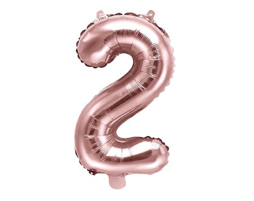 35CM ROSE GOLD NUMBER 2 AIR FILL FOIL