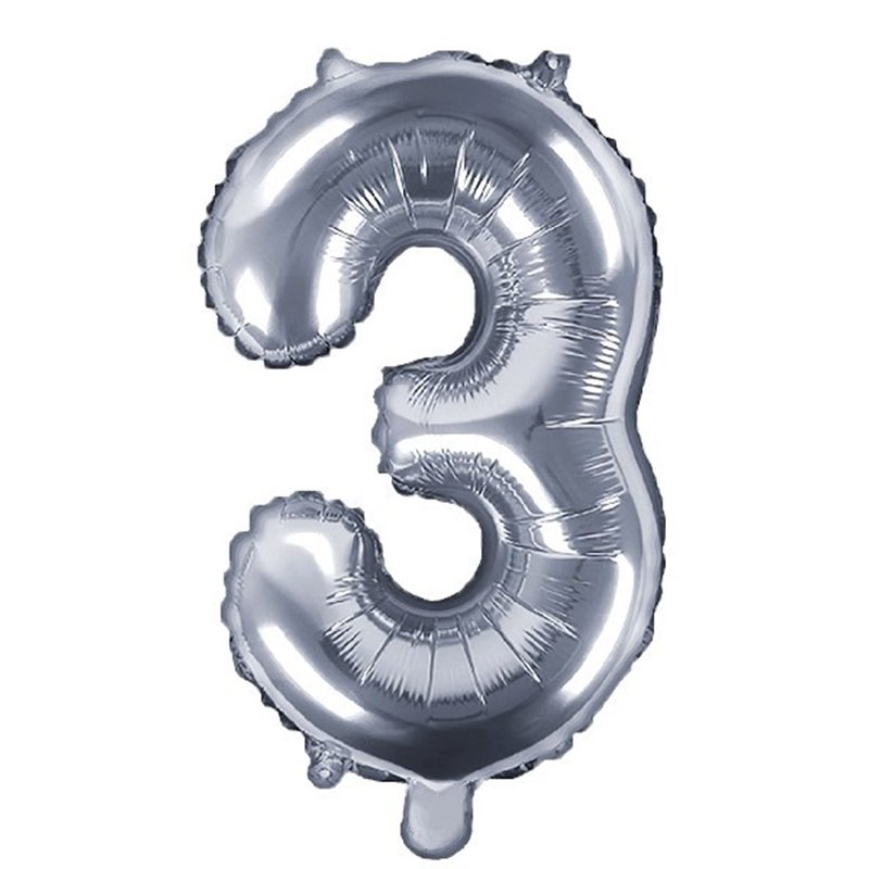 35CM SILVER NUMBER 3 AIR FILL FOIL