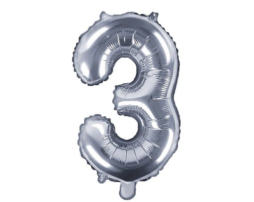 35CM SILVER NUMBER 3 AIR FILL FOIL