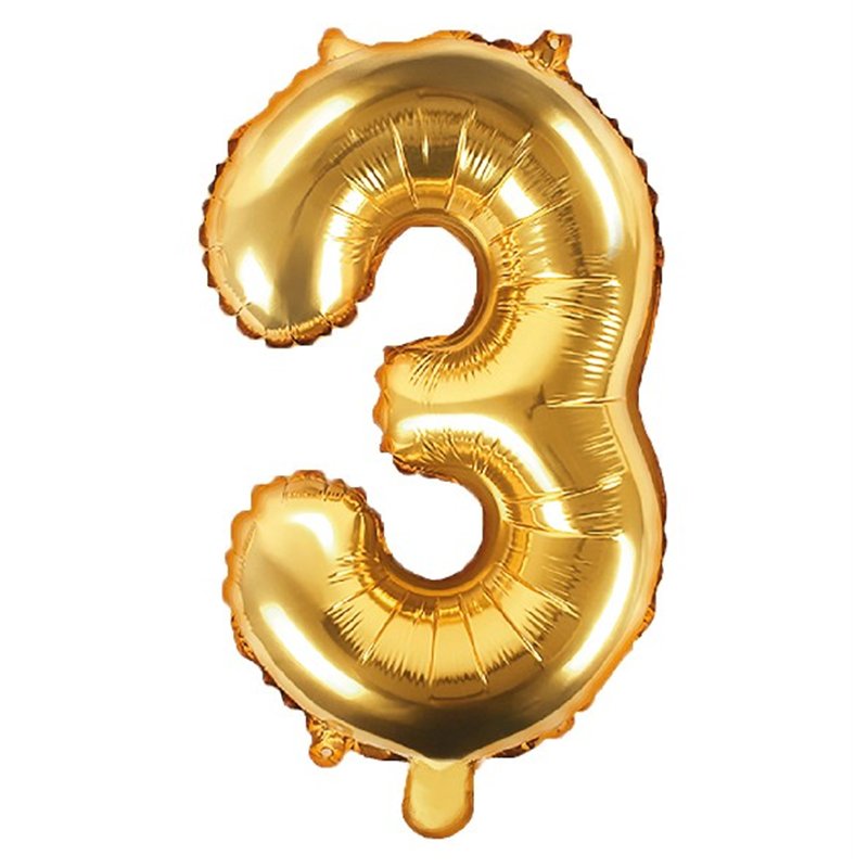 35CM GOLD NUMBER 3 AIR FILL FOIL