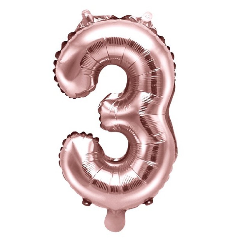 35CM ROSE GOLD NUMBER 3 AIR FILL FOIL