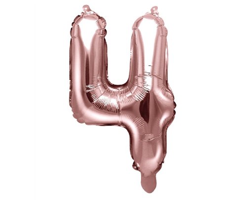 35CM ROSE GOLD NUMBER 4 AIR FILL FOIL