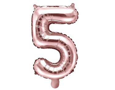 35CM ROSE GOLD NUMBER 5 AIR FILL FOIL
