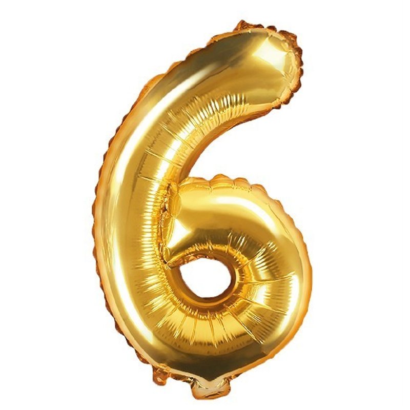 35CM GOLD NUMBER 6 AIR FILL FOIL