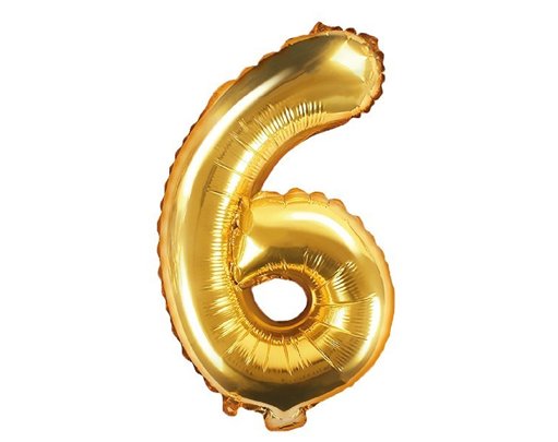 35CM GOLD NUMBER 6 AIR FILL FOIL