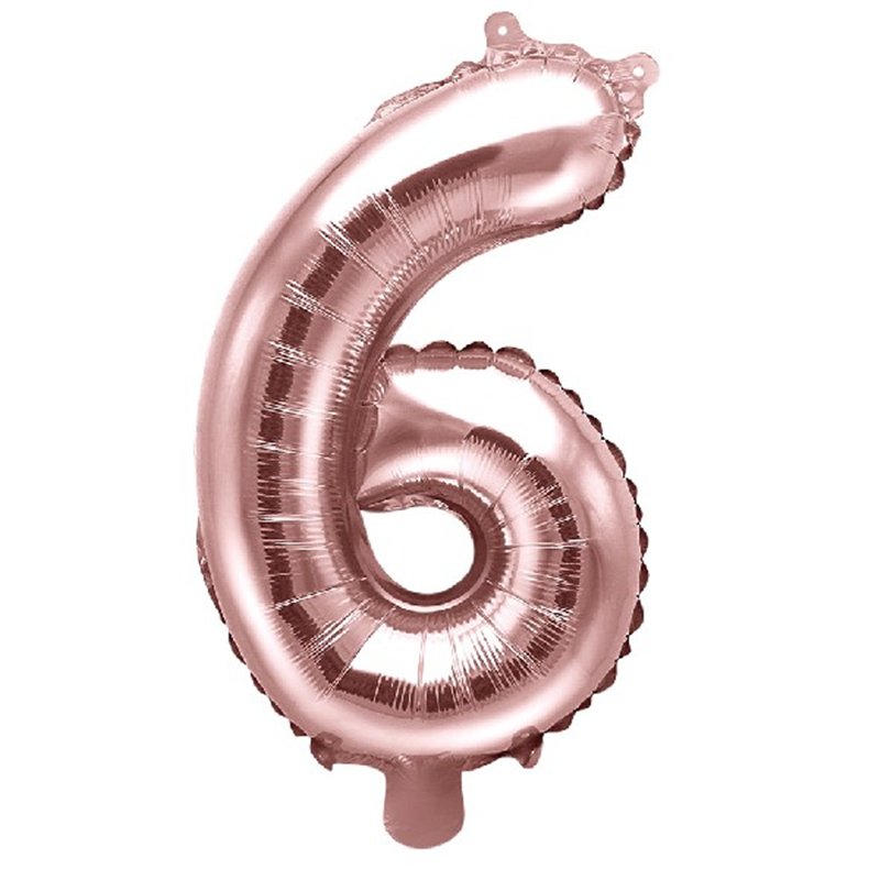 35CM ROSE GOLD NUMBER 6 AIR FILL FOIL