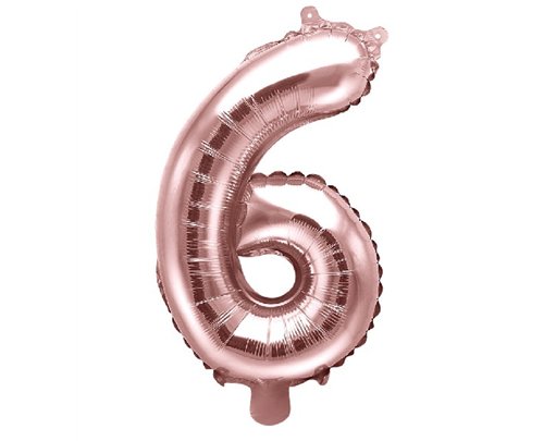 35CM ROSE GOLD NUMBER 6 AIR FILL FOIL