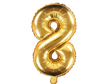 35CM GOLD NUMBER 8 AIR FILL FOIL
