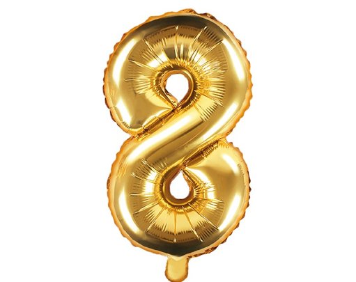 35CM GOLD NUMBER 8 AIR FILL FOIL