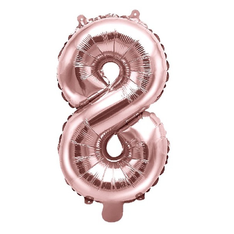 35CM ROSE GOLD NUMBER 8 AIR FILL FOIL