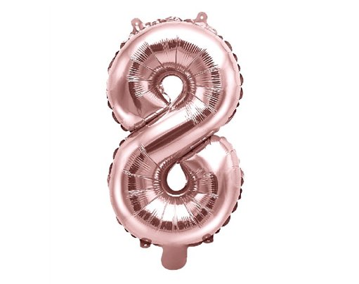 35CM ROSE GOLD NUMBER 8 AIR FILL FOIL