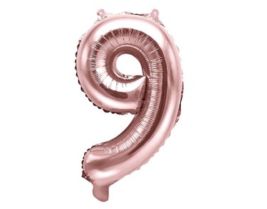 35CM ROSE GOLD NUMBER 9 AIR FILL FOIL