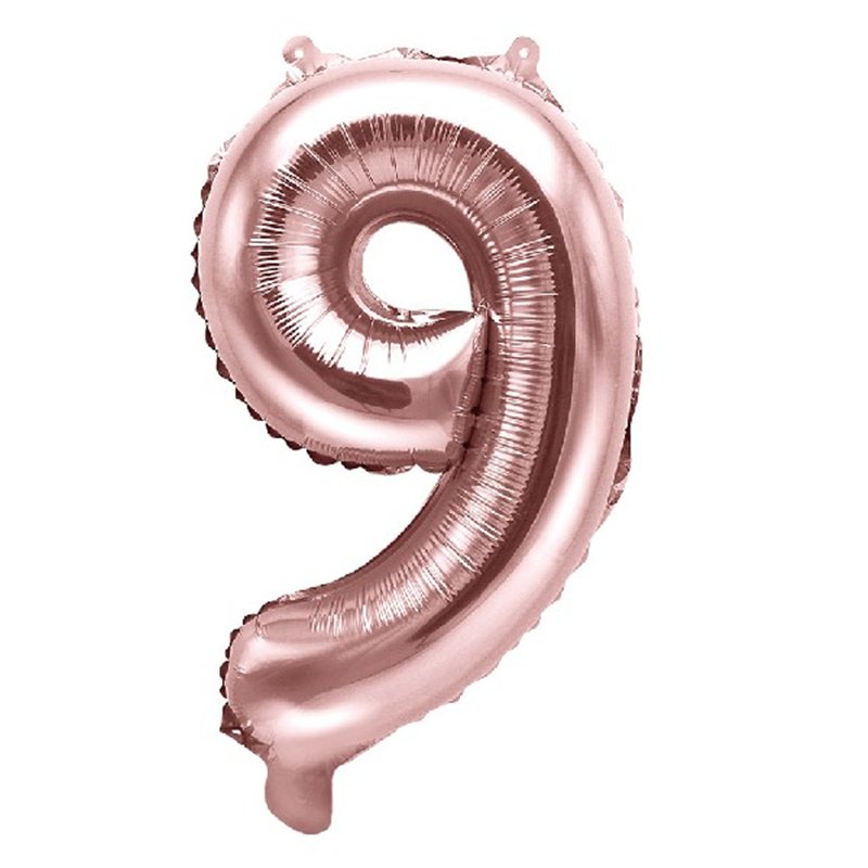 35CM ROSE GOLD NUMBER 9 AIR FILL FOIL