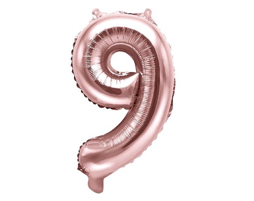 35CM ROSE GOLD NUMBER 9 AIR FILL FOIL